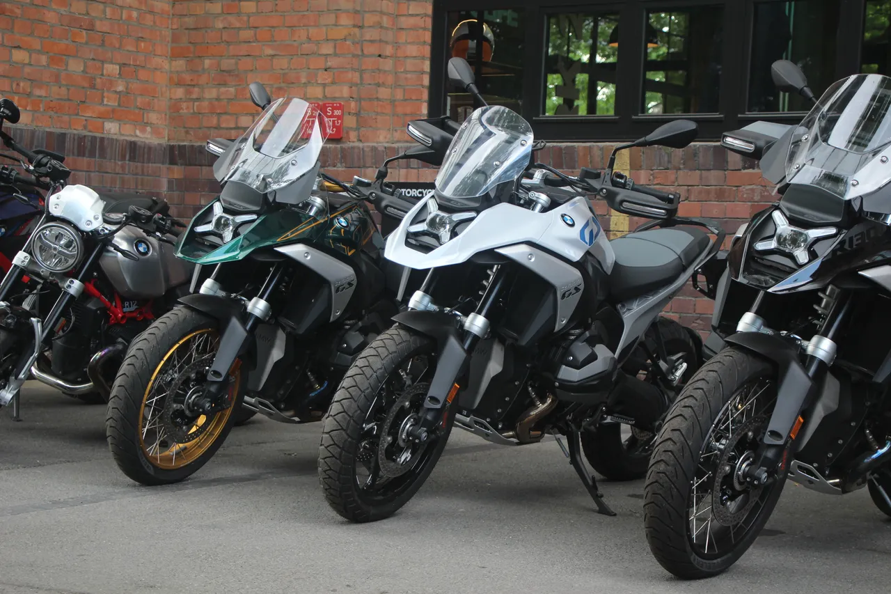 BMW R 1300 GS displayed outside BMW Motorrad Welt in Berlin