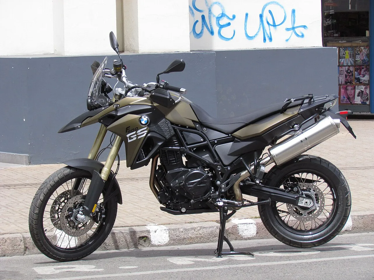 White BMW F 800 GS adventure motorcycle