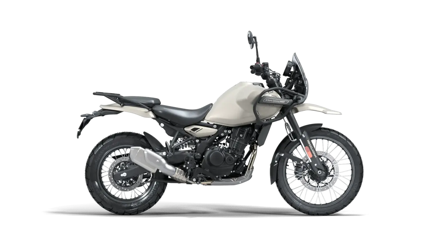 Kaza Brown Royal Enfield Himalayan 450 right side studio profile