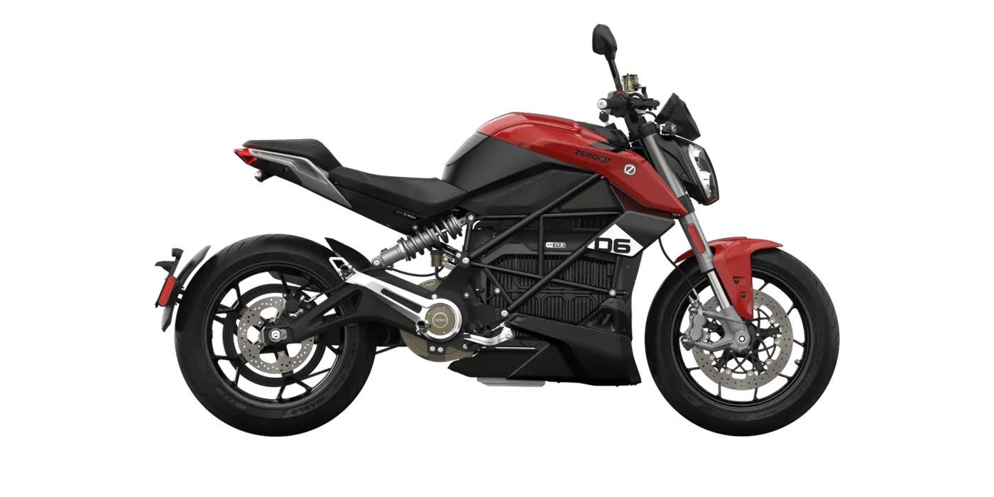 Red and black Zero SR/F in a studio side profile